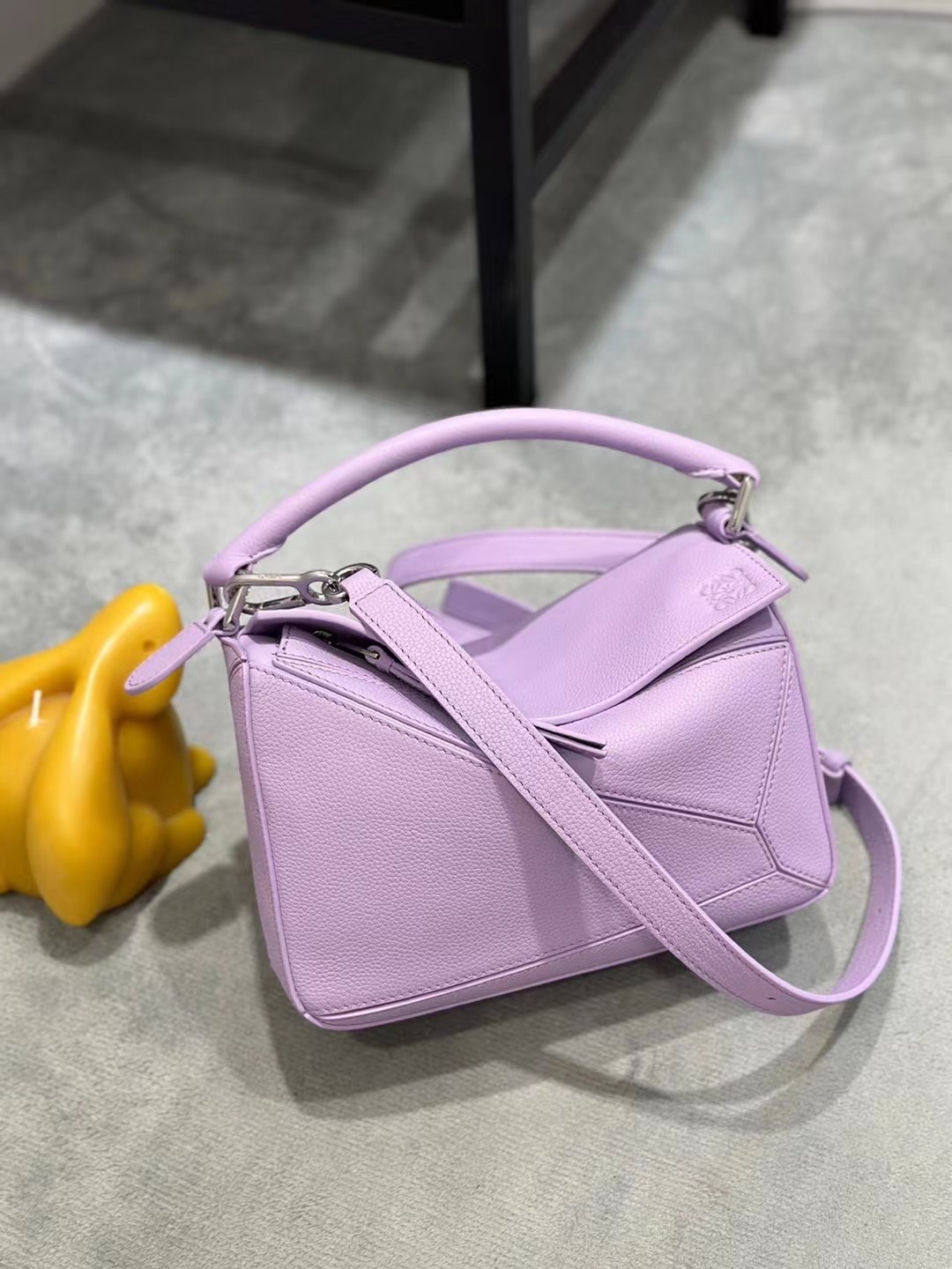 Loewe Small Puzzle Bag in Soft Grained Calfskin Light Purple